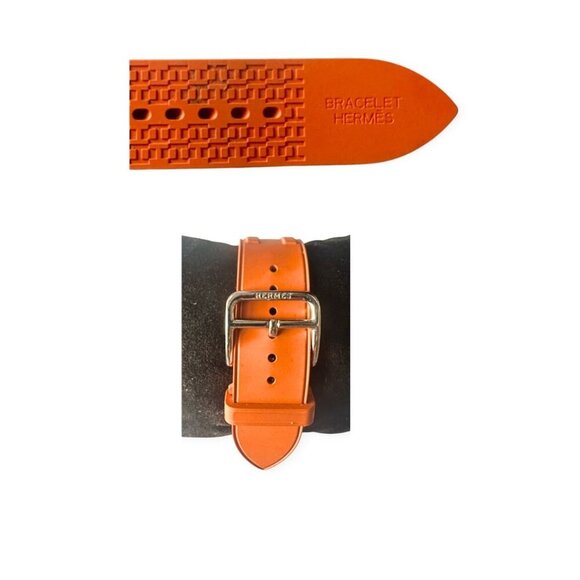 Hermès Clipper CP2.410 Diver Chronograph 36mm Orange Strap Watch Set